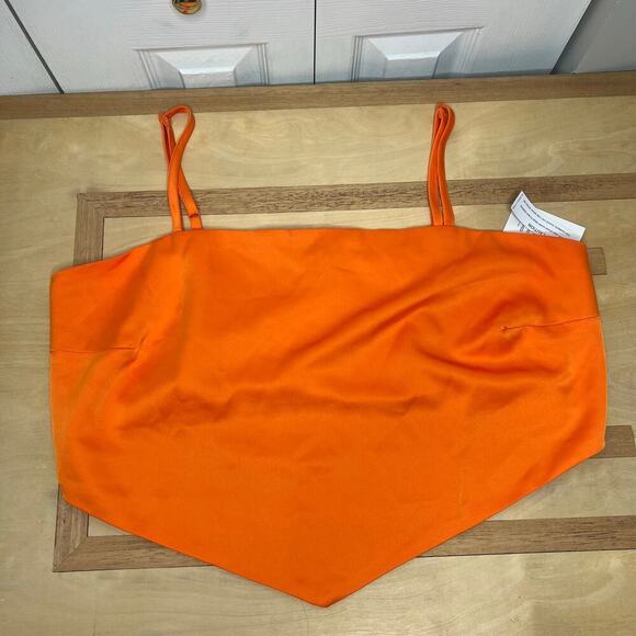 Eloquii Women’s Size 22 Orange Cropped Sleeveless Top Festival Rave Night Out - Picture 6 of 8